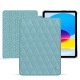 Apple iPad leather case - Bleu ciel - Couture ( Nappa - Pantone #abcae9 ) 