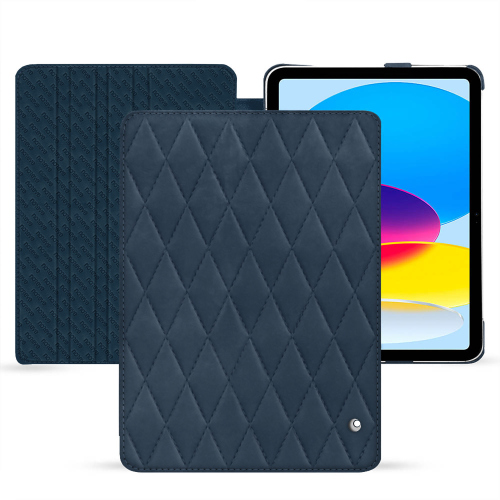 Custodia di lusso in pelle con patta per Apple iPadJean vintage - Couture ( Pantone #2f414f  ) 