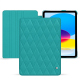 Housse cuir Apple iPad - Bleu fluo - Couture