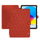 Apple iPad leather case - Arange clouquié - Couture ( Pantone #D33108 )