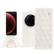 Housse cuir Xiaomi 15 Ultra - Blanc escumo - Couture ( Pantone #D6D6D1 )