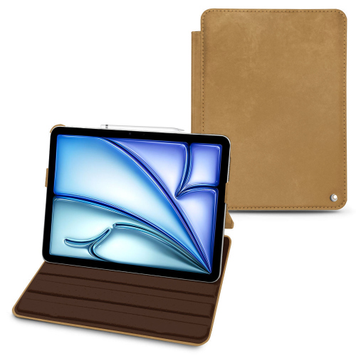 Funda de piel de lujo con solapa para Apple iPad Air 11 pulgadasSable vintage ( Pantone #9b7340 ) 