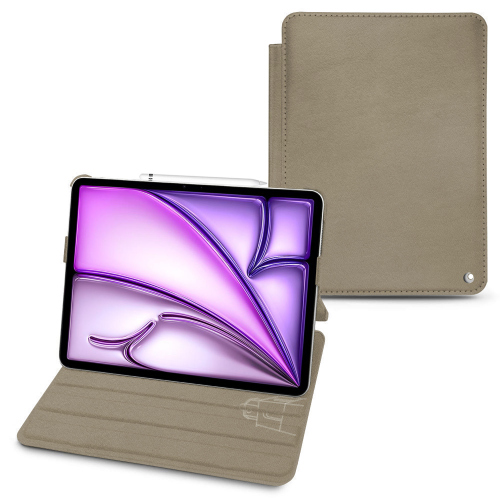 Funda de piel de alta calidad para Apple iPad Air 13 | NoreveDarboun sabla ( Pantone #BCB1A1 )