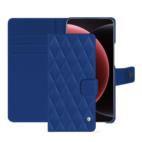 샤오미 15 울트라 지갑 케이스 - 고급 보호 기능 | NoreveBleu océan - Couture ( Nappa - Pantone #15458a) 