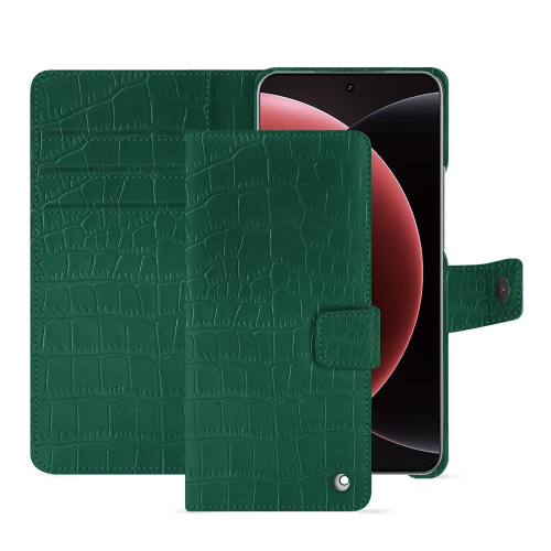 Xiaomi 15 Ultra ウォレットケース - 高級保護ケース｜NoreveCrocodile pino ( Pantone #173F35 ) 