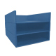 Leather A4 paper tray - Triple tiered - Bleu Veggie ( Pantone #3f5864 ) 