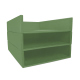 Leather A4 paper tray - Triple tiered - Vert Veggie ( Pantone #68724d ) 