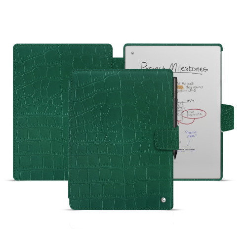 Étui à rabat reMarkable Paper Pro - Protection haut de gamme par NoreveCrocodile pino ( Pantone #173F35 ) 