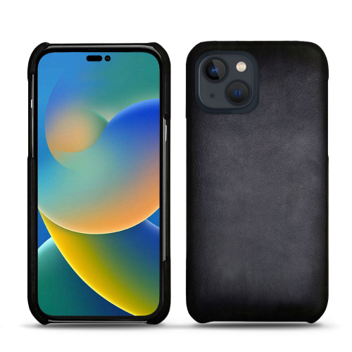 Elegante funda de piel para el iPhone 14 de AppleGris Patine