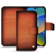 Apple iPhone 14 leather case - Orange Patine