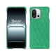 Coque cuir OnePlus 13T - Menthe vintage - Couture ( Pantone #37b375 ) 