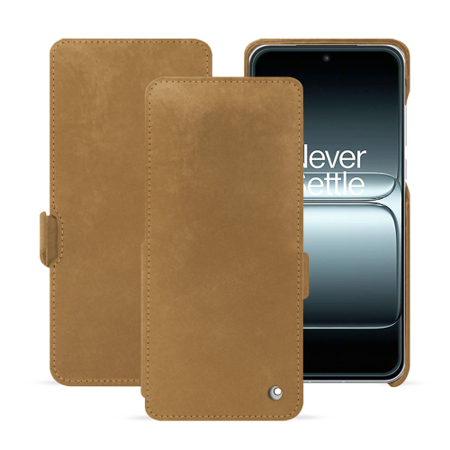 Luxuriöse Klapp-Hülle für OnePlus 13T – Maßgeschneiderte Noreve-HülleSable vintage ( Pantone #9b7340 ) 