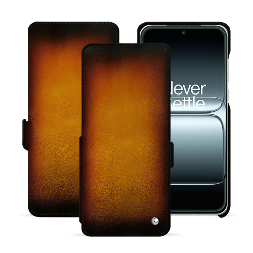 Capa com aba de luxo para OnePlus 13T - Capa Noreve personalizadaFauve Patine