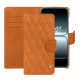 OnePlus 13T leather wallet case - Mandarine vintage - Couture ( Pantone #d47231 ) 