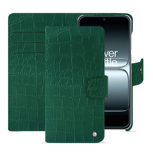 Funda tipo cartera OnePlus 13T - Lujo y protección premium | NoreveCrocodile pino ( Pantone #173F35 ) 