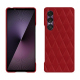 Sony Xperia 1 VII leather cover - Rouge - Couture ( Nappa - Pantone #d50032 ) 