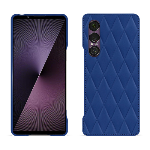 Coque Sony Xperia 1 VII haut de gamme | Étui cuir luxe NoreveBleu océan - Couture ( Nappa - Pantone #15458a) 