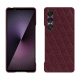 Coque cuir Sony Xperia 1 VII - Lie de vin - Couture ( Pantone #412234 ) 