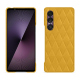 Sony Xperia 1 VII leather cover - Jaune soulèu - Couture ( Pantone #F3B934 )