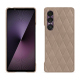 Coque cuir Sony Xperia 1 VII - Taupe vintage - Couture ( Pantone #591d16 ) 