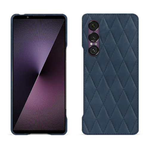 Funda premium para Sony Xperia 1 VII | Funda de cuero de lujo NoreveJean vintage - Couture ( Pantone #2f414f  ) 
