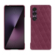 Coque cuir Sony Xperia 1 VII - Prune vintage - Couture ( Pantone #612434 ) 