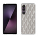 Sony Xperia 1 VII leather cover - Platinium - Couture ( Pantone 877C ) 