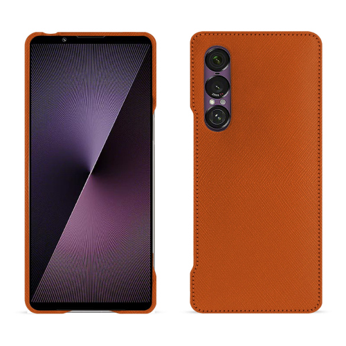 索尼Xperia 1 VII高端手机壳 | Noreve奢华皮质手机壳Orange vibrant ( Pantone #e36b39 ) 