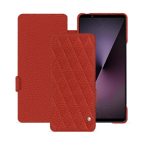 Capa com aba de luxo para Sony Xperia 1 VII | Capa premium personalizada NorevePapaye - Couture ( Pantone #b54317 ) 