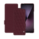 Custodia in pelle Sony Xperia 1 VII - Lie de vin - Couture ( Pantone #412234 ) 