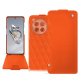 Housse cuir Sony Xperia 1 VII - Orange fluo - Couture ( Pantone #ff5406 ) 