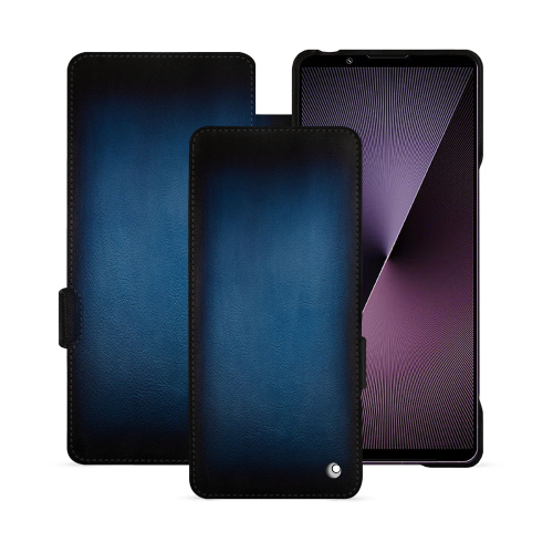 Housse à rabat luxe Sony Xperia 1 VII | Coque premium sur-mesure NoreveBleu Patine