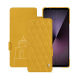 硬质真皮保护套 Sony Xperia 1 VII - Jaune soulèu - Couture ( Pantone #F3B934 )