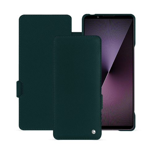 Sony Xperia 1 VII luxury flap cover | Noreve made-to-measure premium shellVert séduisant ( Pantone #1d3c34 ) 