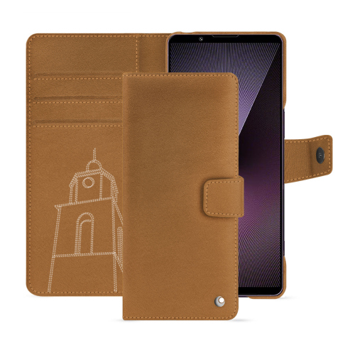 Funda tipo cartera Sony Xperia 1 VII – Lujo y protección | NoreveCastan esparciate ( Pantone #824F2A )