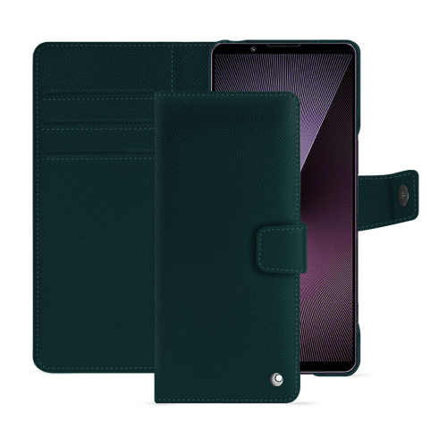 ソニー Xperia 1 VII 用ウォレットケース – 贅沢と保護 | NoreveVert séduisant ( Pantone #1d3c34 ) 