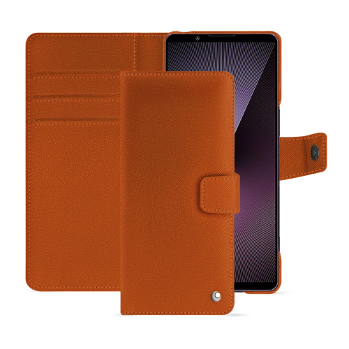 Sony Xperia 1 VII wallet case – Luxury & Protection | NoreveOrange vibrant ( Pantone #e36b39 ) 