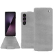 Sony Xperia 1 VII leather case - Platinium ( Pantone 877C ) 