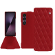 Sony Xperia 1 VII leather case - Rouge - Couture ( Nappa - Pantone #d50032 ) 
