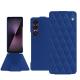 Funda de piel Sony Xperia 1 VII - Bleu océan - Couture ( Nappa - Pantone #15458a) 