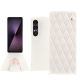 Capa em pele Sony Xperia 1 VII - Blanc escumo - Couture ( Pantone #D6D6D1 )