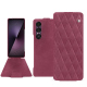 Housse cuir Sony Xperia 1 VII - Passion vintage - Couture ( Pantone #591d16 ) 