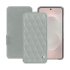 Samsung Galaxy S25 Edge leather case - Gris - Couture ( Nappa - Pantone #c1c6c8 ) 