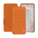 Capa em pele Samsung Galaxy S25 Edge - Orange - Couture ( Nappa - Pantone #ff9351 ) 