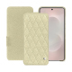 Custodia in pelle Samsung Galaxy S25 Edge - Ivoire - Couture ( Pantone #d6d6c6 ) 