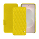 Samsung Galaxy S25 Edge leather case - Jaune fluo - Couture ( Pantone #c9ff57 ) 