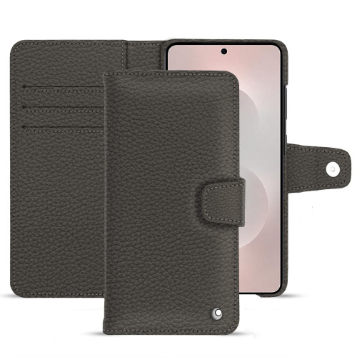 Wallet Case Samsung Galaxy S25 Edge - Luxury and Customisation | NoreveAnthracite ( Pantone #41403c ) 