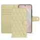 Lederschutzhülle Samsung Galaxy S25 Edge - Beige - Couture ( Nappa - Pantone #ceb888 ) 