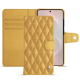 Samsung Galaxy S25 Edge leather wallet case - Or Maïa - Couture ( Pantone 871C ) 