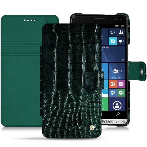 Capa em pele HP Elite x3Crocodile pino ( Pantone #173F35 ) 
